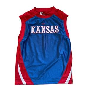 Nike Kansas Jayhawks Basketball Jersey Kids Size S Blue Red Youth